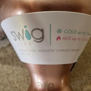 Swig 8 ounce insulated stemless martini glass - NEW - rose gold  - set of 2